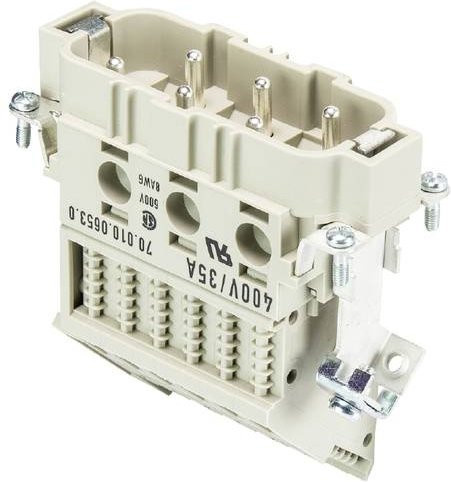 Wieland Electric Klemmenadapter 70.010.0653.0 mit 6 Polen in Weiß, 10 Stück - Bild 1