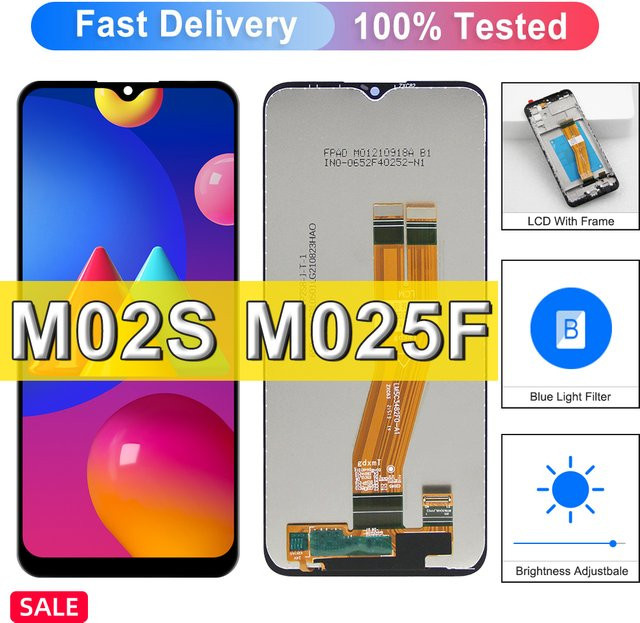Samsung M02s LCD Display mit Touch Screen und Rahmen in Schwarz für SM-M025F/DS, 6,5 Zoll - Bild 1