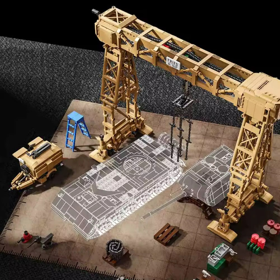 Doinbby Berühmtes Kriegsfluss-Gantry-Kran-Militärmodell, Bausteine, 2800 Teile - Bild 4