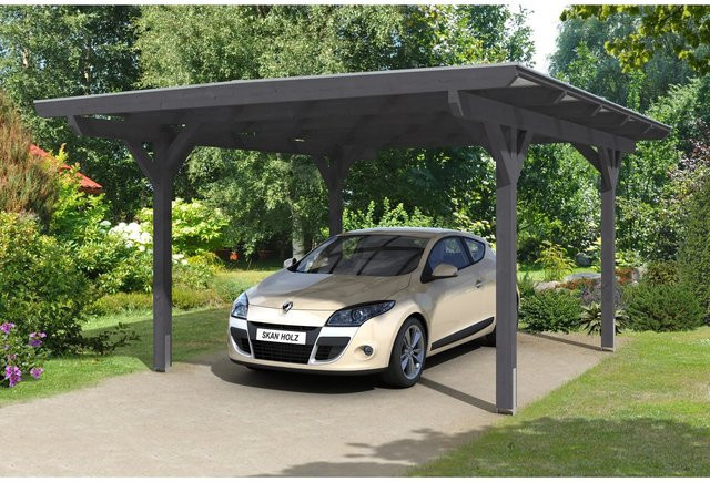 Skan Holz Carport Odenwald in Schiefergrau B/T: 428 x 541 cm - Bild 1