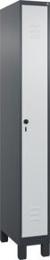 C+P Spind Classic PLUS Garderobenschrank mit 1 Abteil und Füßen, Farbe: Grau, H x B x T: 195 x 25 x 50 cm - Bild 1