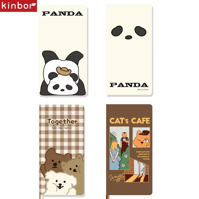 Kinber Wochenplaner mit Panda und Kaffee-Katze Motiv in Weiß - Bild 1