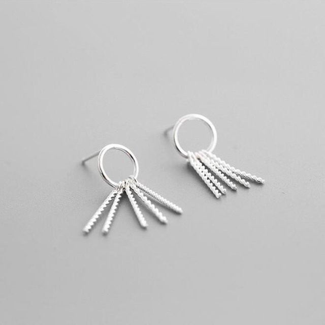 Ohrstecker 925 Silber, Damen, Geometrische Runde - Bild 1