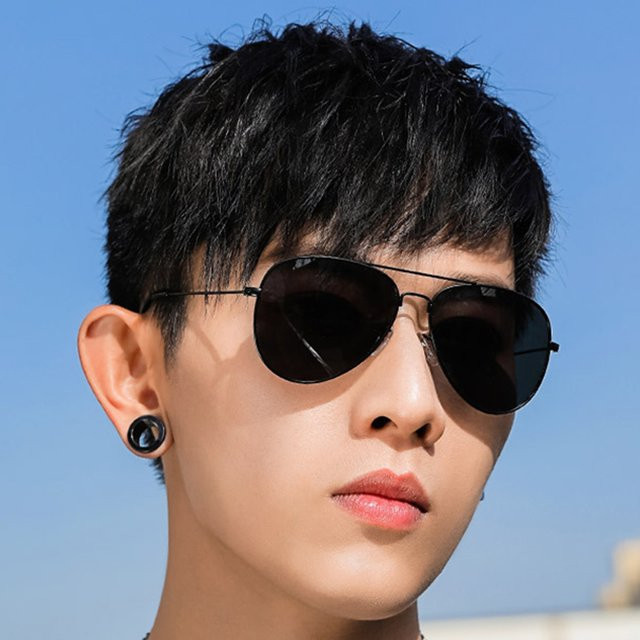 Rexxar Aviator Sonnenbrille, Metall, Vollrand, Schwarz, Unisex, polarisiert - Bild 1