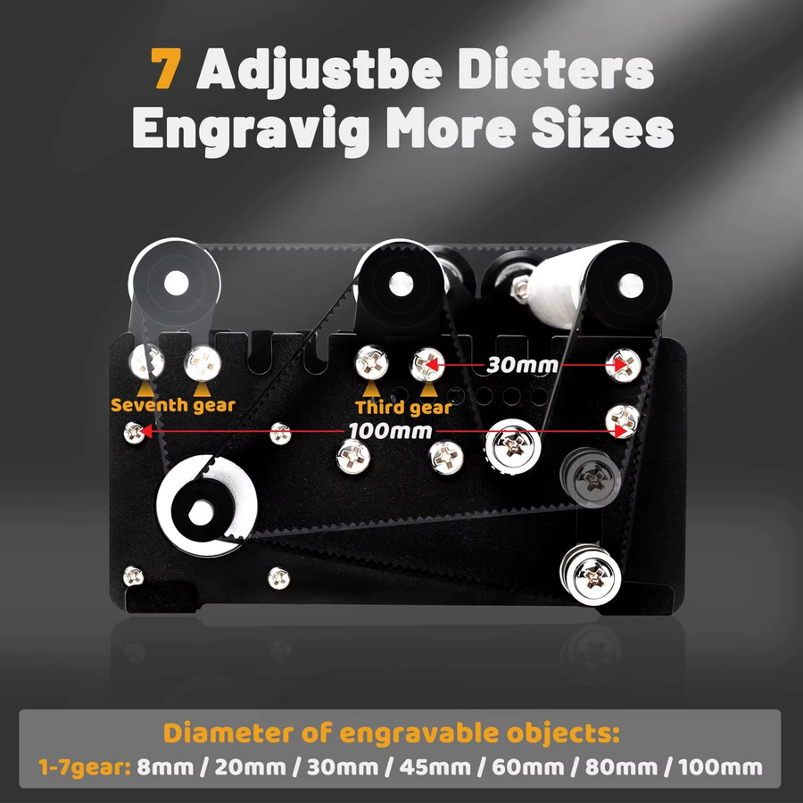 ORTUR YRR2.0 Rotary Roller Gravurmodul für die Y-Achse zur Gravur zylindrischer Objekte in Schwarz - Bild 3