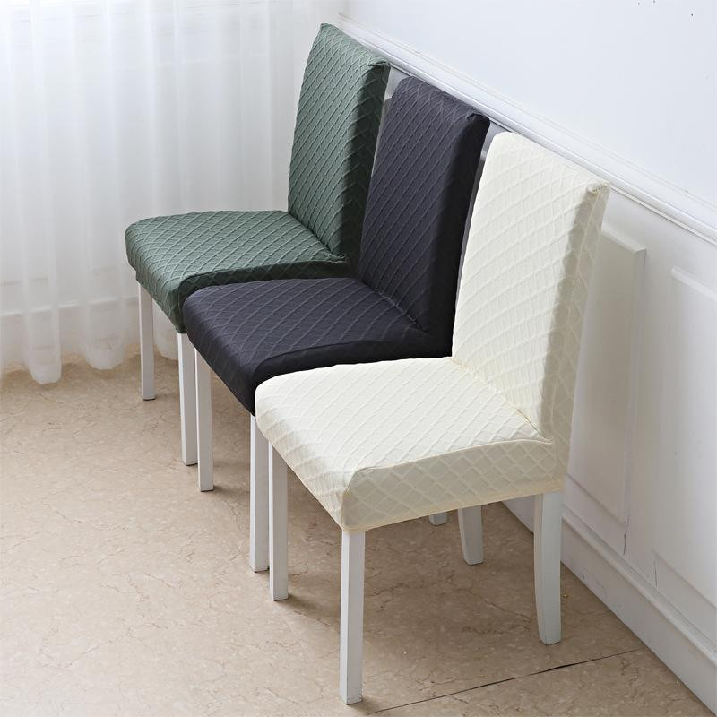 JMG Household Supplies Stuhlbezug aus Polyester mit Diamantgitter-Struktur in Uni-Farbe für Esszimmerstühle - Bild 1
