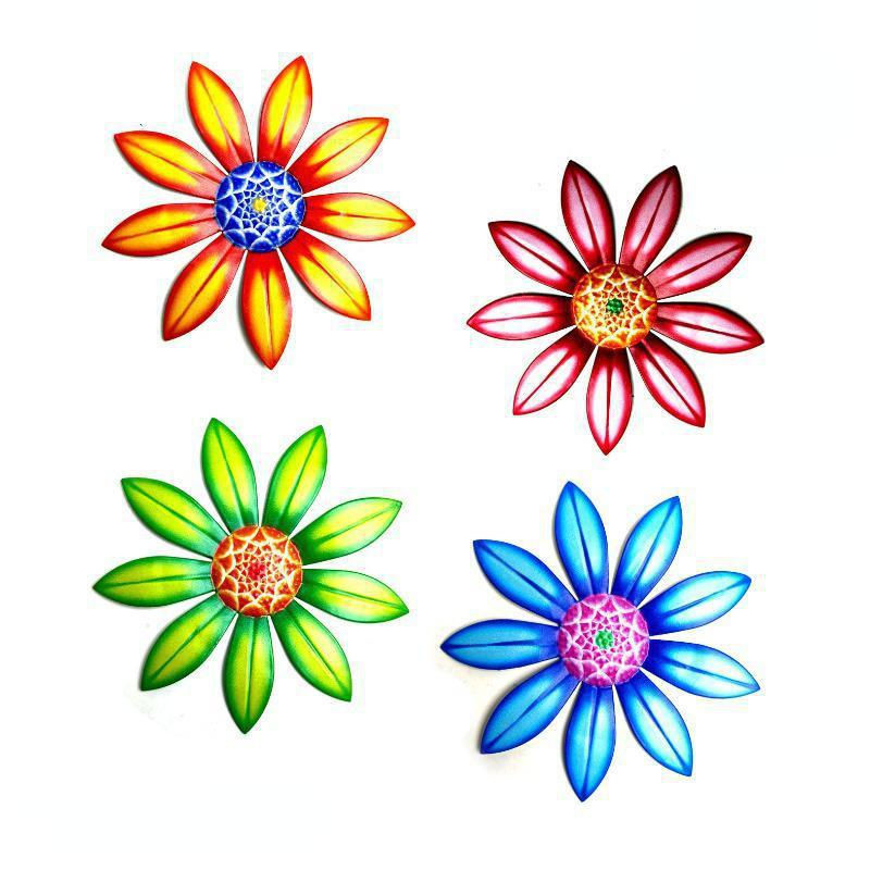 Yuyongzhi Metallblumen Wanddekoration als moderne florale Kunstskulptur in Orange - Bild 2