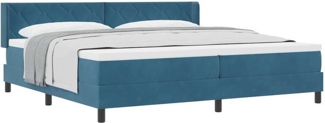 vidaXL Boxspringbett mit Matratze Dunkelblau B/T: 200 x 200 cm - Bild 1