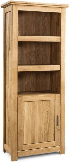 Regalschrank Porto aus massiver Eiche, schmal, braun, geölt - Bild 1