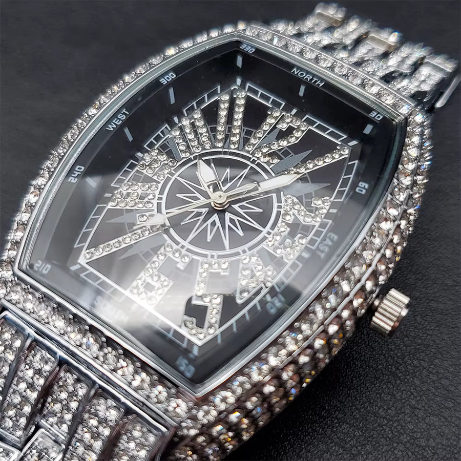 UNIGUET Armbanduhr Quarz, Edelstahl, Diamant, Schwarz, Herren - Bild 2