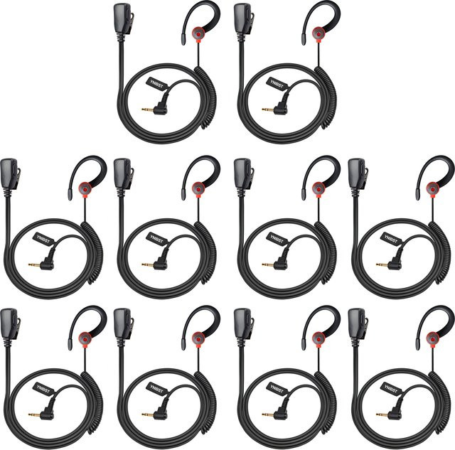 Motorola G-förmiges In-Ear-Ohrhörer mit Mikrofon für Walkie-Talkies, 3,5 mm Klinke, Schwarz/Rot - Bild 1