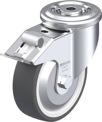 Blickle Lenkrolle LKR-POTH 125G-FI-FA mit Feststeller, Rad-Durchmesser: 125 mm, Tragfähigkeit: 350 kg, Farbe: Silber - Bild 1