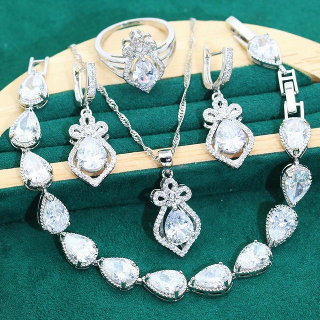 YIRAN Jewelry Schmuck-Set, Kupfer, Silber, Zirkonia, Unisex - Bild 1