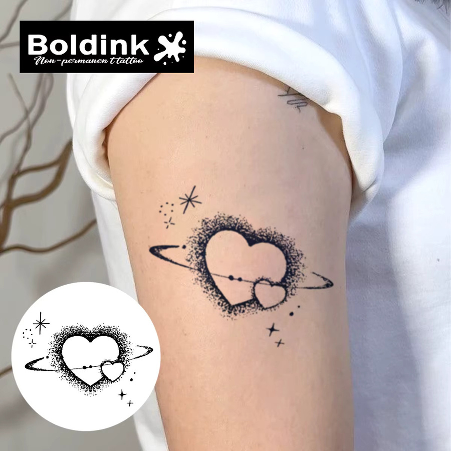 Boldink Cosmic Heart Temporäres Tattoo, wasserfest, semi-permanent - Bild 3