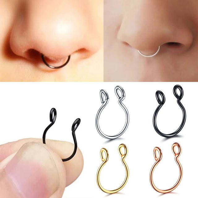 SWANJO Septum Ring, U-Form, Edelstahl, Unisex - Bild 1