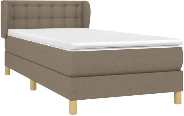 vidaXL Boxspringbett Hybrid mit Matratze und Taschenfederkern, Farbe Taupe/Beige, B/T/H: 100 x 200 x 78 cm - Bild 1