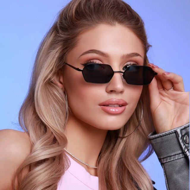 Julyrays Sonnenbrille Hexagonal, Vollrand, Metall, Unisex, Black - Bild 1