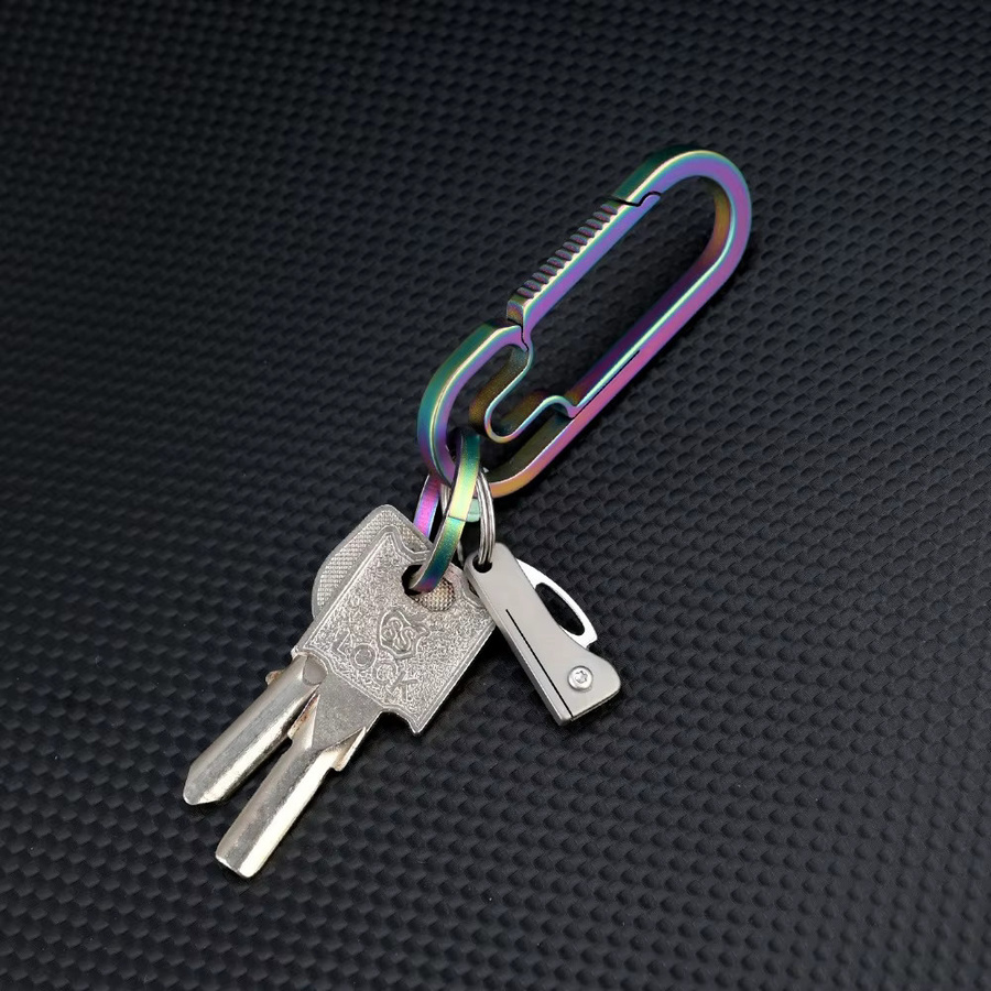 Mini-Klappmesser aus Titan-Legierung in Grau und Silber als tragbarer Schlüsselanhänger - Bild 4