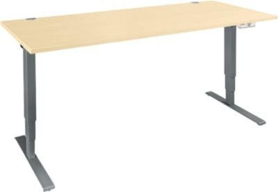 Schäfer Shop Genius Schreibtisch AERO FLEX, elektrisch höhenverstellbar, T-Fuß, Breite: 160 cm, Farbe: Ahorn-Dekor/Anthrazit - Bild 1