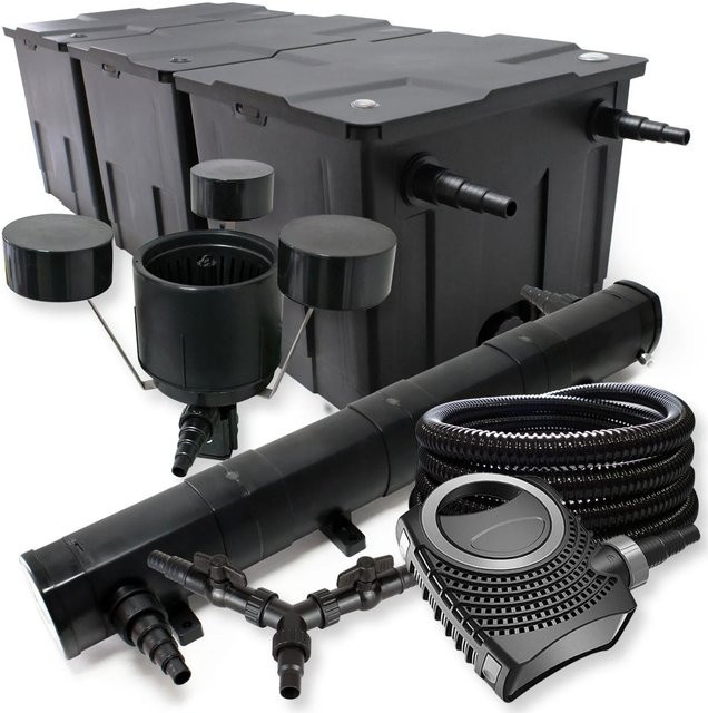 Sunsun Teichfilter Set Neo8000 Schwarz mit 72W Klärer, 70W Pumpe und 25M Schlauch für bis zu 90000L - Bild 1