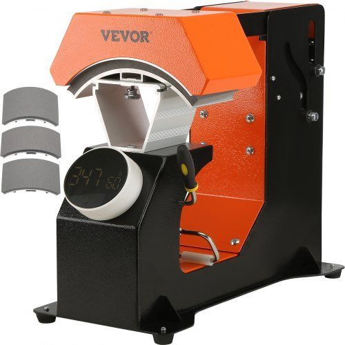 VEVOR 3-in-1 Kappenpresse Heat Press Machine mit 3 Heizpads in Orange, Transferpresse mit digitalem Temperatur- und Zeitregler und Auto-Abschaltfunktion - Bild 1