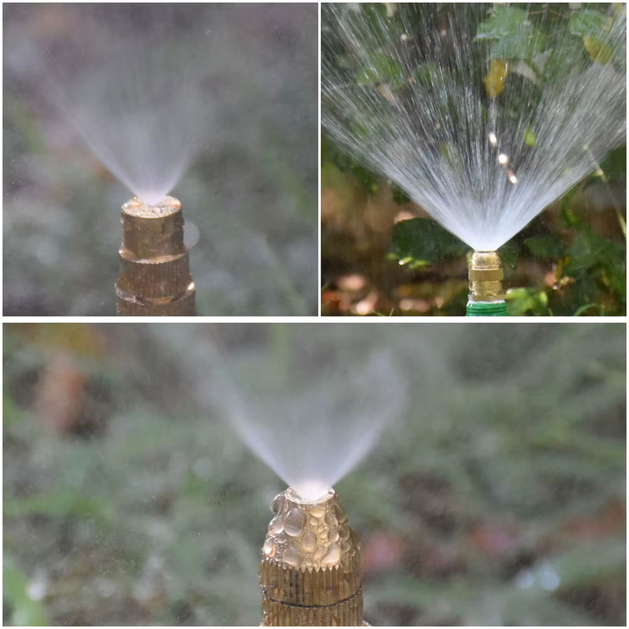 Einstellbare Messing Nebel-Sprühdüse mit 1/4 Zoll Gewinde in Gold für die Gartenbewässerung - Bild 2