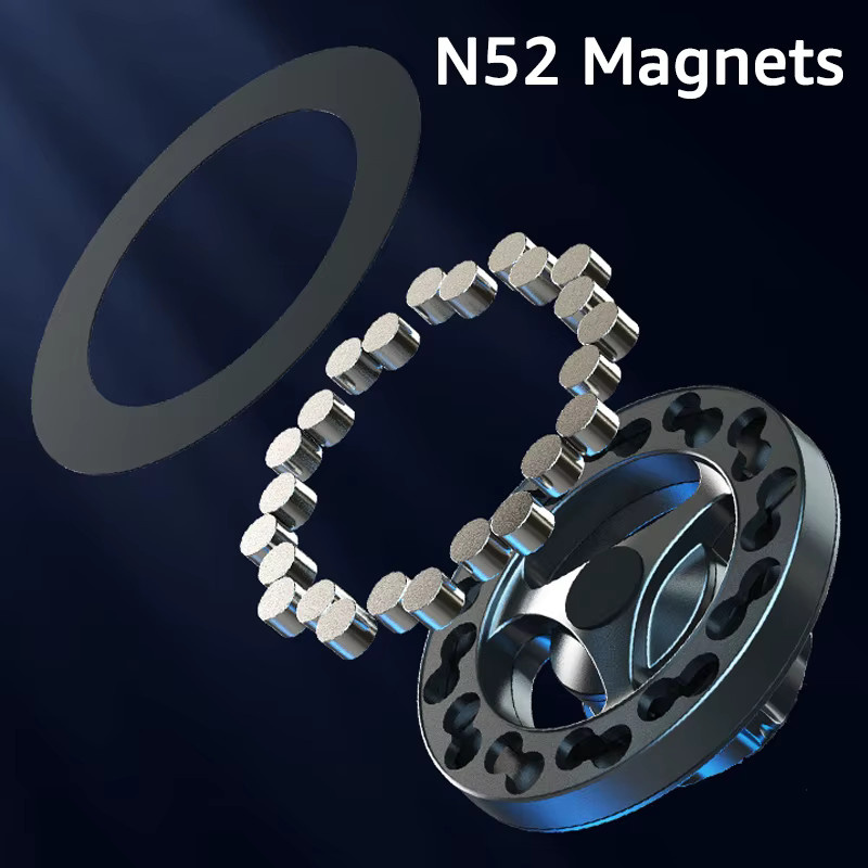 iBudim Magnetischer Ring-Auto-Handyhalter für 17mm Kugelkopfhalterung in Schwarz, Universeller MagSafe kompatibler Autohalter für iPhone und Xiaomi - Bild 3