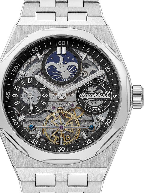 Ingersoll Armbanduhr Automatik, Edelstahl, Schwarz, 43 mm, Herren - Bild 1