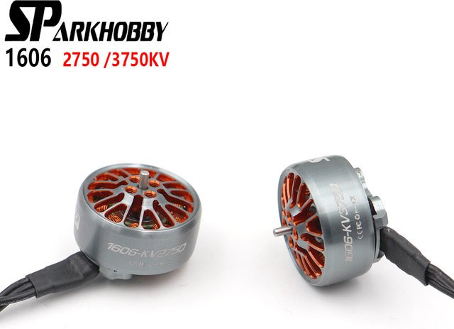 SPARKHOBBY 1606 FPV Bürstenloser Motor 2750KV 3750KV PRO in Silber für 3 bis 4 Zoll Propeller und 3 bis 6S Lipo RC Quadcopter Drohnen mit 1,5mm Welle - Bild 1