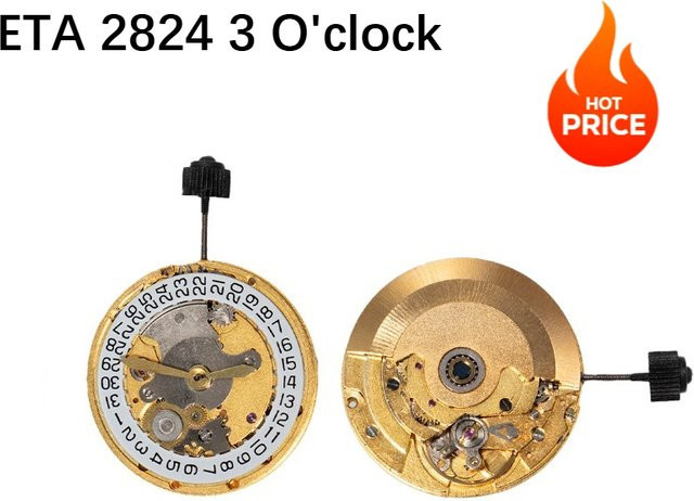 Mechanisches Automatikwerk ETA 2824, Datumsanzeige, Gold - Bild 1
