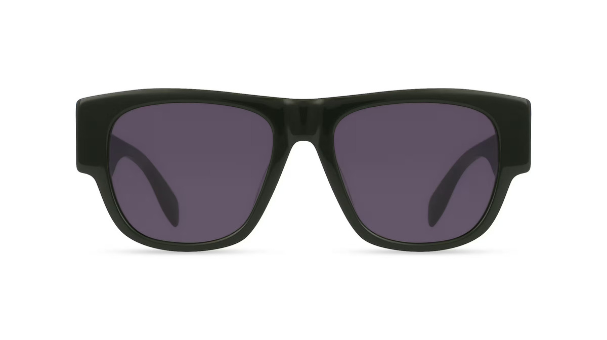 Alexander McQueen AM0328S Sonnenbrille, Vollrand, Quadratisch, Kunststoff, Herren, grün, grau - Bild 1