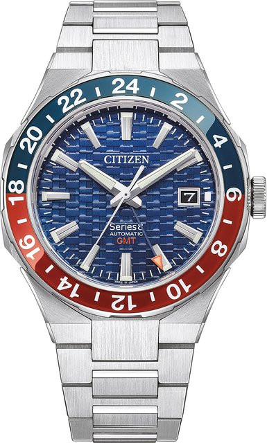 Citizen Armbanduhr Automatik, GMT, Edelstahl, Blau, 41 mm, Herren - Bild 1