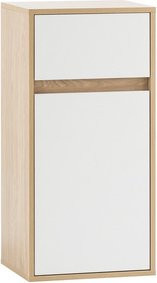 Schildmeyer Highboard Mali in Mattweiß Eiche, Wandmontage, B: 40,3 cm, H: 81,4 cm, T: 16,4 cm - Bild 1