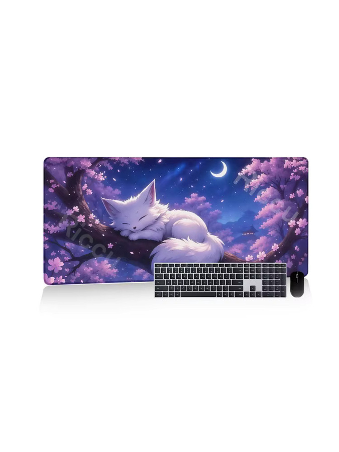 White Fox Mausmatte Anime Kawaii – Große Gaming Mausunterlage aus Gummi in Multicolour für PC und Schreibtisch - Bild 5