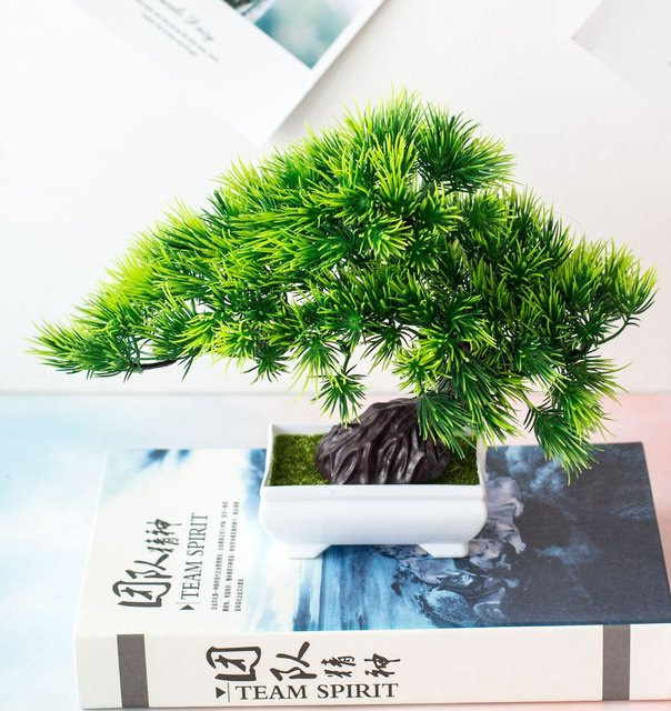 Merylover Künstlicher Bonsai Baum in Grün als Deko-Pflanze für Home Decor und Garten - Bild 1