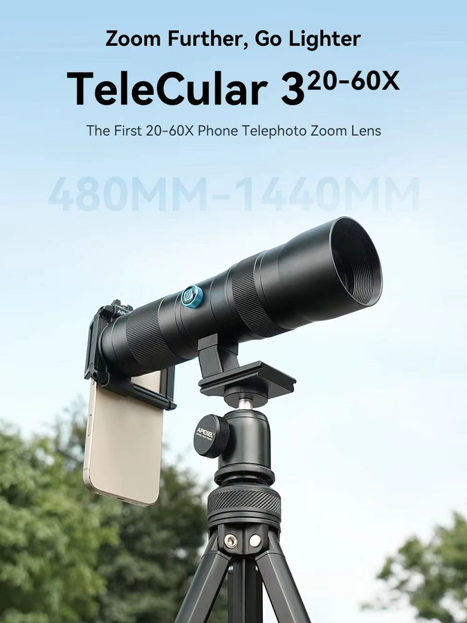 APEXEL Zoomobjektiv 20x-60x Tele-Teleskoplinsen für iPhone und Android-Telefone in Schwarz - Bild 7