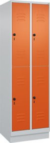 C+P Doppelstock-Spind Classic PLUS mit Sockel, 2 Abteile, Reinorange, H x B x T: 195 x 60 x 50 cm - Bild 1