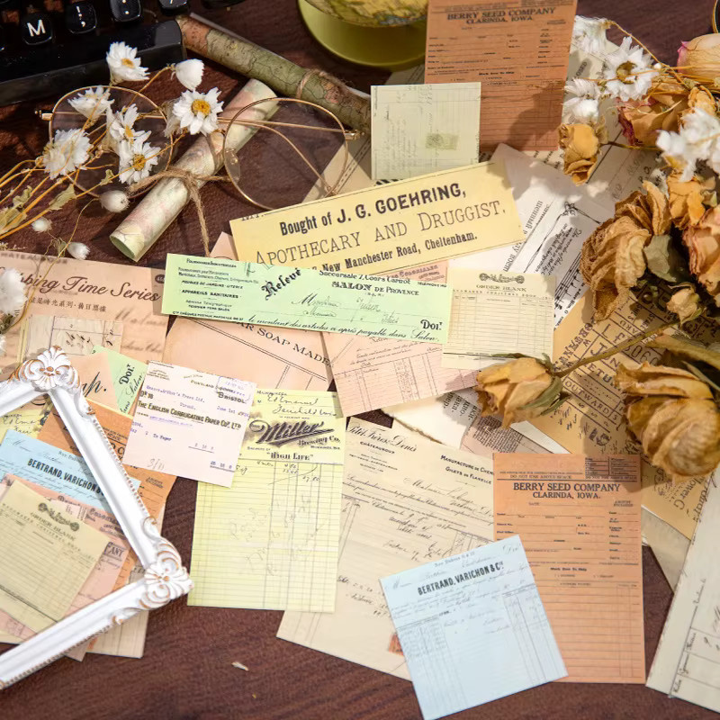 45er Paket Vintage Scrapbooking Papier für DIY Junk Journal und Bastelarbeiten, Mehrfarbig, Matt - Bild 4