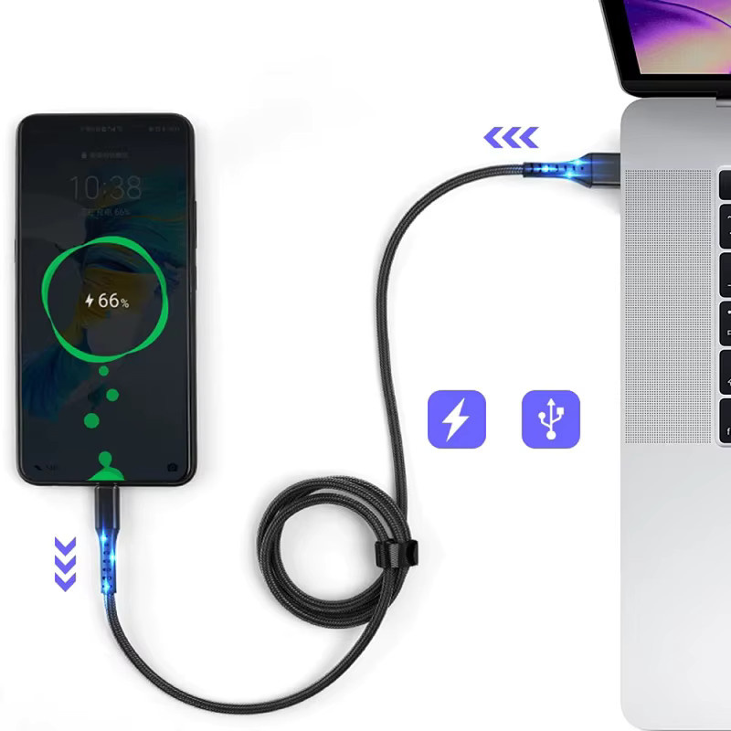 20W USB-A auf Lightning Ladekabel aus Nylon in Grau für iPhone und iPad - Bild 6