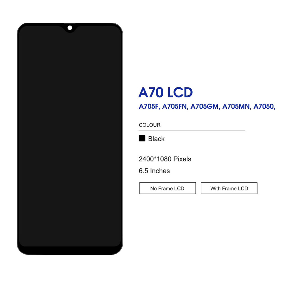 Samsung A70 LCD Display mit Rahmen und Touchscreen Digitizer in Schwarz für SM-A705F A705FN/DS - Bild 2