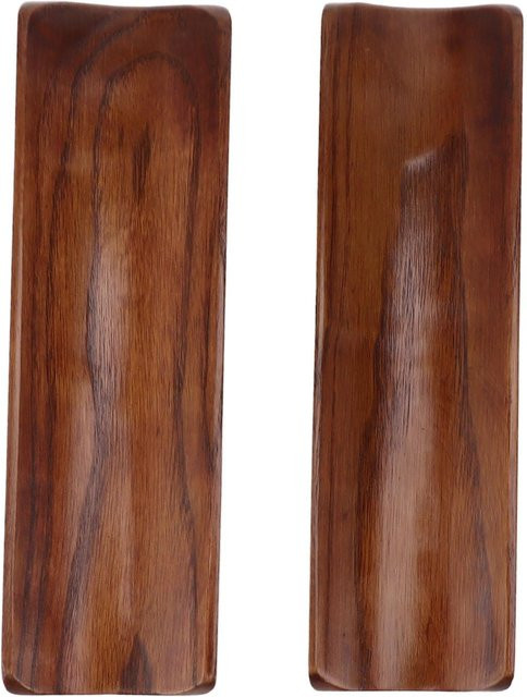 2er-Set CosyHome Sushi-Servierplatten aus Holz in Braun, rechteckige Holzplatte im japanischen Stil, B: 18,29 cm, H: 5,33 cm, T: 5,33 cm - Bild 1