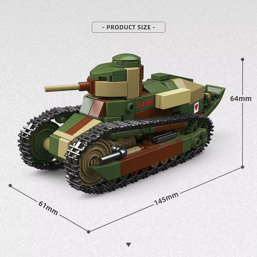 QUANGUAN Renault FT Maschinengewehr/Anti-Panzer-Kanone, Bausteine-Set, 1:35, ab 14 Jahren - Bild 3