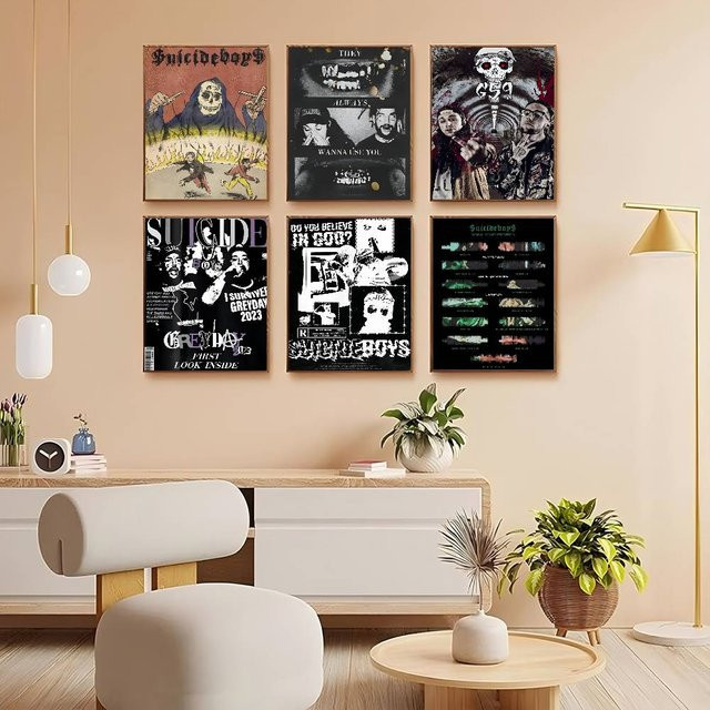 Singer Suicideboy Anime-Poster selbstklebende Wandkunst in HD-Qualität, Retro Illustration in Multicolour - Bild 1