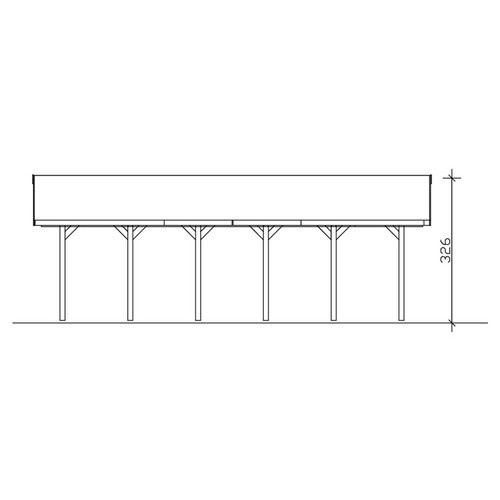 Satteldach-Carport Wallgau von SKANHOLZ in Nussbaum mit schwarzen Schindeln, B/T: 430 x 900 cm, Firsthöhe: 326 cm - Bild 3