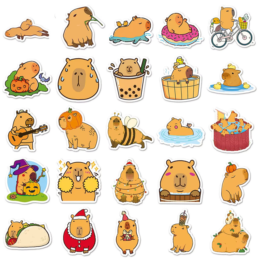 Charile Capybara Tier-Graffiti-Aufkleber, Bunt / Mehrfarbig, 10 Stück - Bild 2