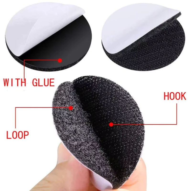 10 Stück selbstklebendes Klettverschlussband aus Nylon in Schwarz und Weiß für DIY-Befestigungen - Bild 5