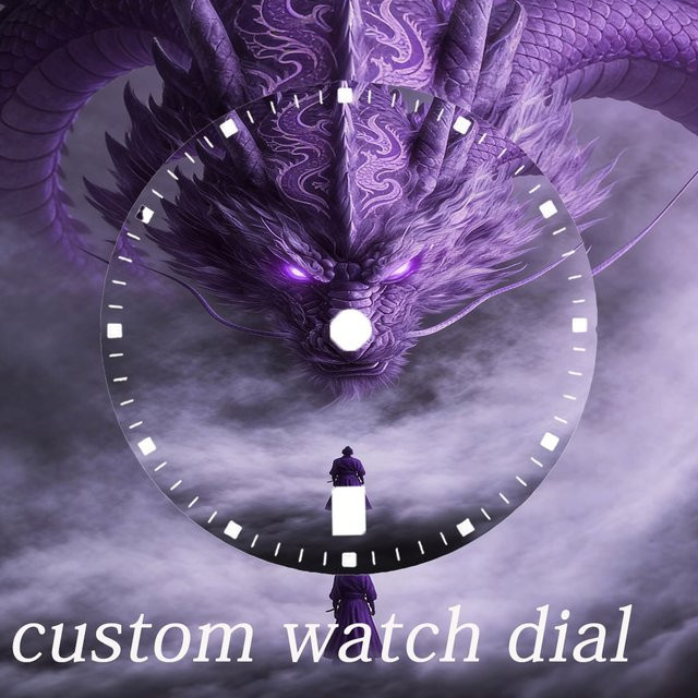 OUMASHI Zifferblatt, Samurai-Drachen-Muster, 28,5 mm, Unisex - Bild 1