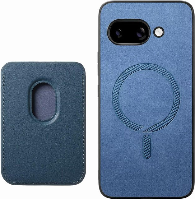2 in 1 Leder Handyhülle für Google Pixel 9a und Pixel 9 Pro XL mit abnehmbarem Kartenfach und Magnetverschluss in Blau - Bild 1