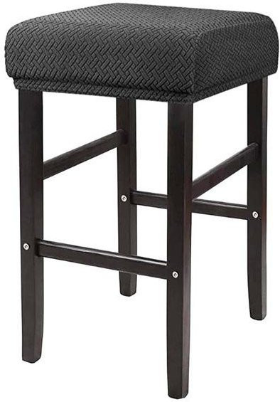 Yiran Furniture Hockerbezug rechteckig aus Polyester, dunkelgrau, B/T/H: 35 x 25 x 2 cm - Bild 1