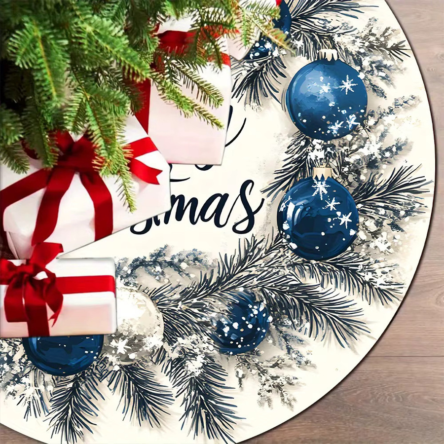 VIKAMA Weihnachtsbaumrock Blue Bell mit floralem Muster in Blau - Bild 4